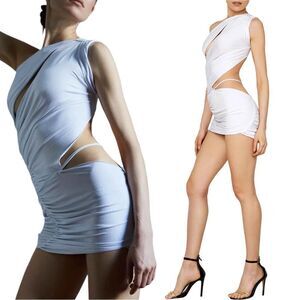 LaQuan Smith White Cut-Out Dress